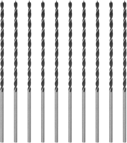 5pcs Brad Point Drill Bits 5mm/0.2" Dia Straight Round Shank Drill Metric Brad Point 6.8" Drilling Depth Spiral Twist Drill Bits for Carpenter Woodworking Plastic Rubber, Black in Saudi Arabia