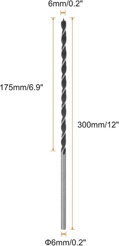 5pcs Brad Point Drill Bits 5mm/0.2" Dia Straight Round Shank Drill Metric Brad Point 6.8" Drilling Depth Spiral Twist Drill Bits for Carpenter Woodworking Plastic Rubber, Black in Saudi Arabia