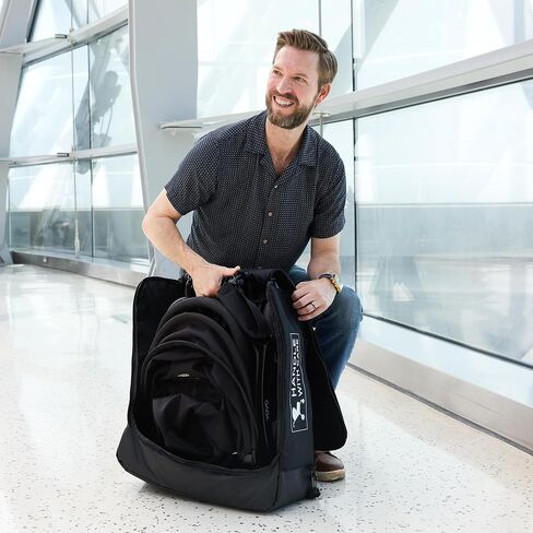 J.L. Childress Padded Compact Stroller Travel Bag - Fits UppaBaby MINU and more - Thick Padding, Expandable, Backpack Straps, AirTag Holder - Air Travel Bag for Easy Fold, Compact Strollers in Saudi Arabia