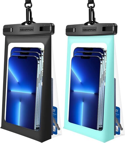 Newppon Floating Waterproof Phone Pouch : Float Clear Cell Holder Protector with Lanyard - Universal floatable Water Proof Dry Bag for iPhone 15 Pro Max Plus Samsung Galaxy S23 for Beach Swimming Pool in Saudi Arabia