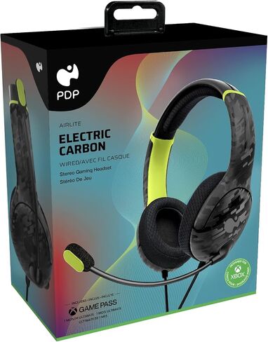 PDP AIRLITE Wired Headset: Electric Carbon - Xbox Series X|S, Xbox One, & Windows 10/11 PC in Kuwait