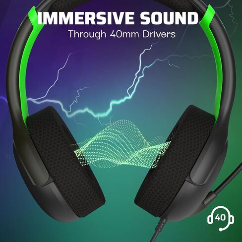 PDP AIRLITE Wired Headset: Electric Carbon - Xbox Series X|S, Xbox One, & Windows 10/11 PC in Kuwait