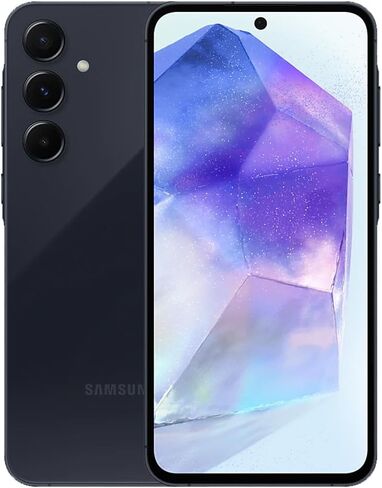 SAMSUNG Galaxy A55 5G + 4G LTE (128GB + 8GB) (Tmobile Mint Tello & Global) Unlocked Latin America Warranty SM-A556E/DS 6.6" 120Hz 50MP Triple + (25W Wall USB Charger) (Awesome Navy 1 Year Latin) in Saudi Arabia