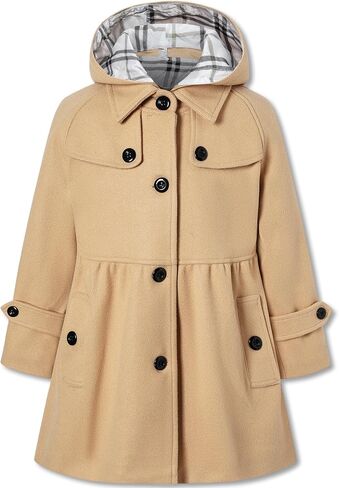 Betusline Girls' Dress Coat, Kids Hoodie Trench Coats Overcoat Fall Winter Outerwear Peacoat,3# Purple,4-5T = Tag 120 in Saudi Arabia