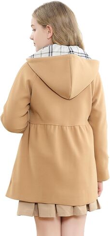 Betusline Girls' Dress Coat, Kids Hoodie Trench Coats Overcoat Fall Winter Outerwear Peacoat,3# Purple,4-5T = Tag 120 in Saudi Arabia