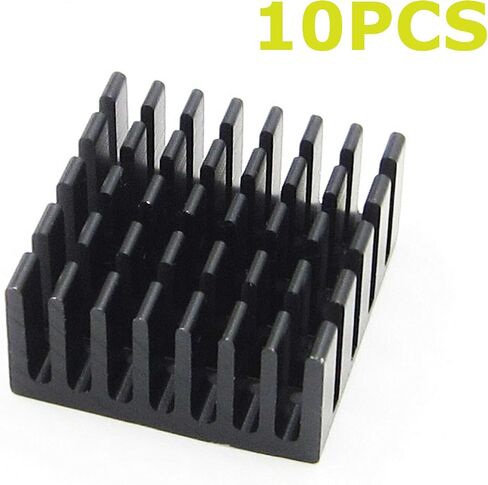 10PCS Radiating Fan 20x20x10mm Black Slot Routing CPU Cooling Fin Heat Sink in Saudi Arabia