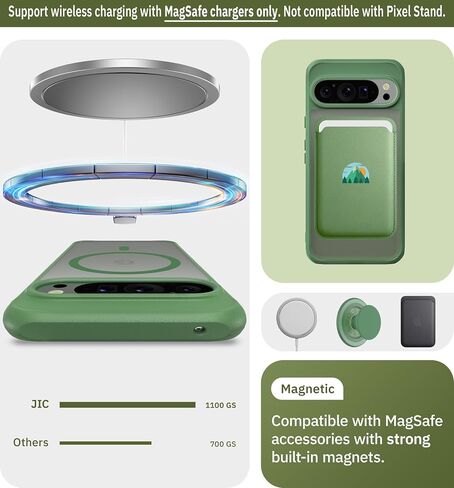 سلسلة JIC AirGuard-Mag - لحافظة Pixel 9 Pro XL - أقوى غطاء هاتف واقٍ مغناطيسي - [مغناطيس مدمج لـ Magsafe] - [مقاوم للصدمات مع وسادة هوائية] - أسود شفاف in Saudi Arabia