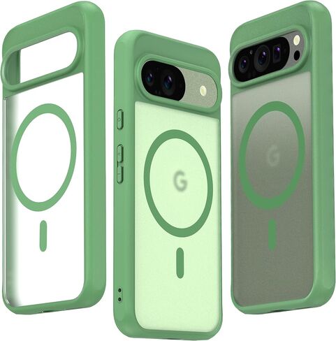 JIC AirGuard-Mag Series - for Pixel 9 Pro XL Case - The Strongest Magnetic Protective Phone Cover - [Built-in Magnets for Magsafe] - [Shockproof with Airbag Cushion] - Black Translucent in Saudi Arabia