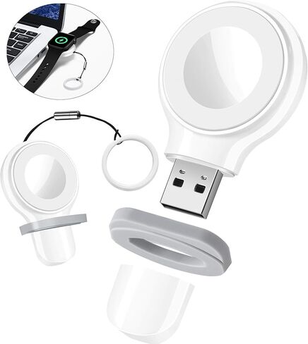 Portable Watch-Charger【MFi Certified】 Wireless iWatch-Charger for Apple Watch Magnetic USB Charger iWatch Travel Charger Wireless Charging 5W for Apple Watch Series 7 6 5 4 3 2 1/SE White in Saudi Arabia