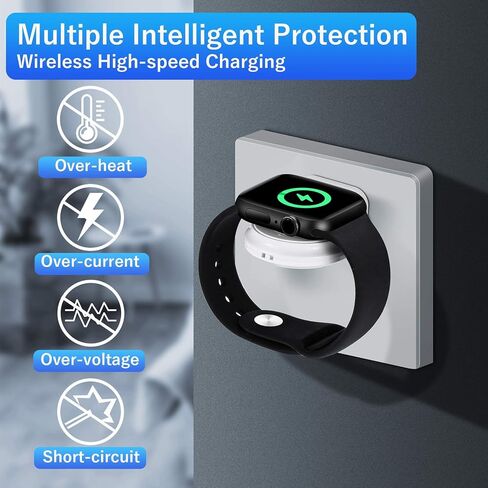 Portable Watch-Charger【MFi Certified】 Wireless iWatch-Charger for Apple Watch Magnetic USB Charger iWatch Travel Charger Wireless Charging 5W for Apple Watch Series 7 6 5 4 3 2 1/SE White in Saudi Arabia