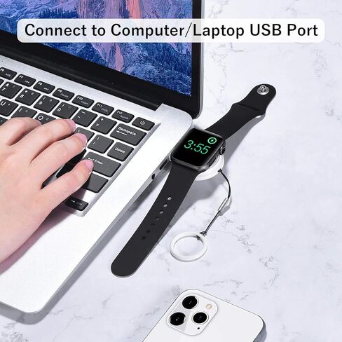 Portable Watch-Charger【MFi Certified】 Wireless iWatch-Charger for Apple Watch Magnetic USB Charger iWatch Travel Charger Wireless Charging 5W for Apple Watch Series 7 6 5 4 3 2 1/SE White in Saudi Arabia