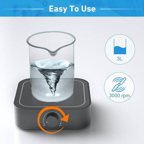 Magnetic Stirrer 3000rpm, Magnetic stir Plate with Stir Bar, Mini Magnetic Mixer Stirrer Max Stirring Capacity 3000mL, Lab Stirrers (No Heating) in Saudi Arabia
