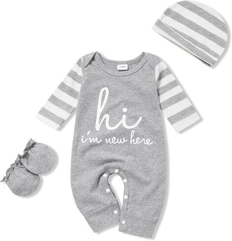 Baby Boy Clothes Newborn Boy Outfits White Romper White One Piece Bodysuit baby boy's clothing Baby Boy Coming Home Outfit 0-3M in Saudi Arabia