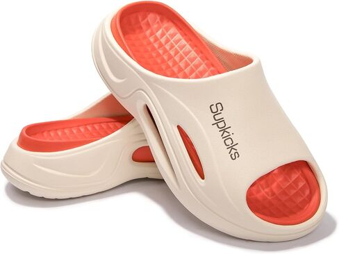 Women's Arch Support Pillow Slippers Non Slip Slide Sandals Shower Beach Cloud Slippers House Bedroom Shoes with Removable Cushion Footbed in Saudi Arabia