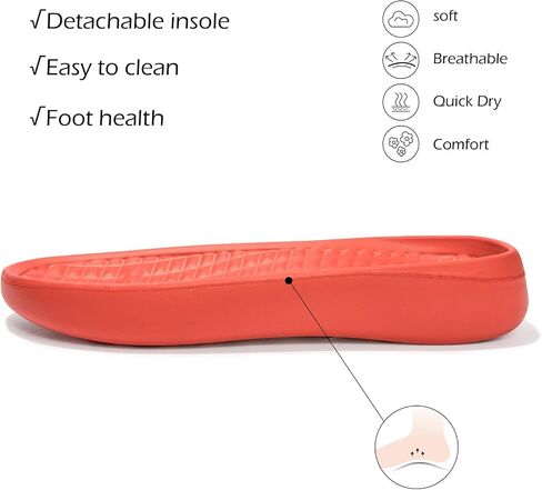Women's Arch Support Pillow Slippers Non Slip Slide Sandals Shower Beach Cloud Slippers House Bedroom Shoes with Removable Cushion Footbed in Saudi Arabia