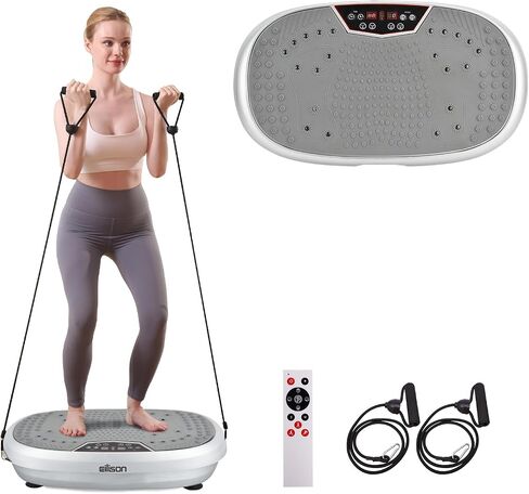 EILISON Fitpro Vibration Plate Exercise Machine - Whole Body Workout Vibration Fitness Platform w/Loop Bands - Lymphatic Drainage Machine for Shaping,Toning, Wellness, Recovery in Saudi Arabia