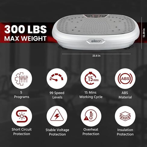 EILISON Fitpro Vibration Plate Exercise Machine - Whole Body Workout Vibration Fitness Platform w/Loop Bands - Lymphatic Drainage Machine for Shaping,Toning, Wellness, Recovery in Saudi Arabia