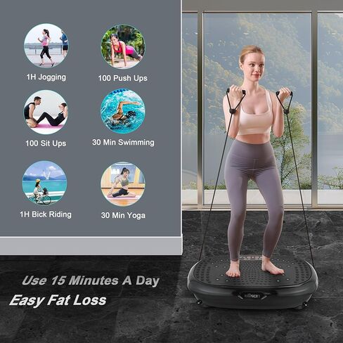 جهاز تمرين لوحة الاهتزاز من EILISON Fitpro - منصة لياقة بدنية بالاهتزاز لتمرين الجسم بالكامل مع أربطة حلقية - آلة التصريف اللمفاوي للتشكيل والتنغيم والصحة والتعافي in Kuwait