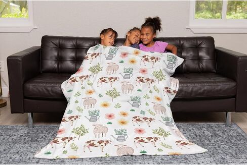 Farm Animals Baby Blanket for Boys Girls Neutral Farm Pig Sheep Cow Chicken Duck Newborn Nursery Swaddle Receiving Blankets Soft Plush Lightweight Breathable for Infant Toddler Crib Stroller Bedding in Saudi Arabia