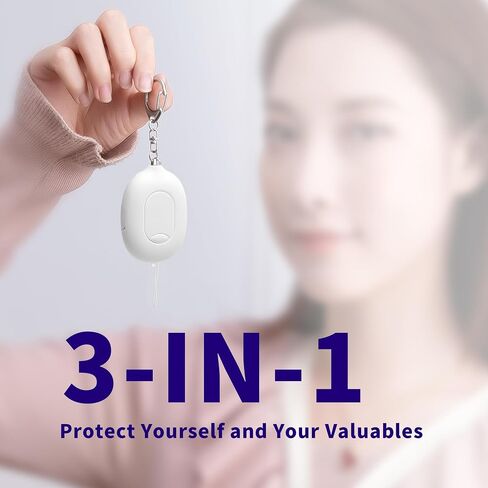 Door Stopper Security Alarm,Portable 130 Loud Entrance Alert Door Stop Alarm for Travel Hotel Home Apartment House,LED Flashing USB Rechargeable Vibration Moving Sensor Siren (White) in Saudi Arabia