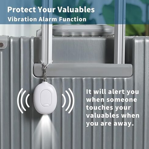 Door Stopper Security Alarm,Portable 130 Loud Entrance Alert Door Stop Alarm for Travel Hotel Home Apartment House,LED Flashing USB Rechargeable Vibration Moving Sensor Siren (White) in Saudi Arabia