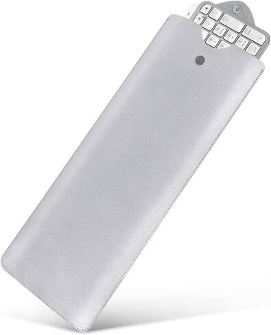 Geekria Full Size Slim Keyboard Sleeve Case, Vegan Leather Travel Bag, Keyboard Protective Cover for Logitech MX Keys S/MX Keys/ MK955, Magic Keyboard with Numeric Keypad Keyboard (Light Gray) in Saudi Arabia