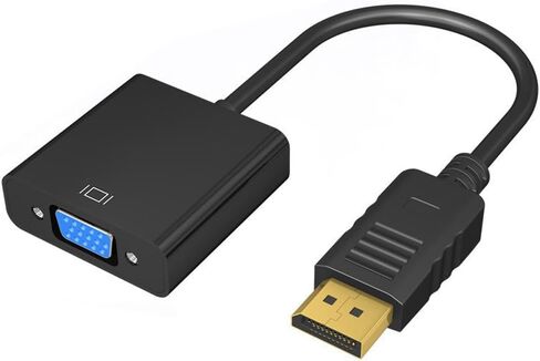 RIIPOO DisplayPort إلى VGA، محول DP إلى VGA أحادي الاتجاه ذكر إلى أنثى متوافق مع Dell وHP وASUS وLenovo للشاشة وجهاز العرض والتلفزيون عالي الدقة والمزيد in Saudi Arabia