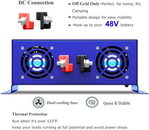 3000 watt Inverter 48 volt Pure Sine Wave Inverter 48V DC to AC 120V 110V Surge 6000W, Power Inverter for Truck car RV home solar. (3000W 48V) in Saudi Arabia