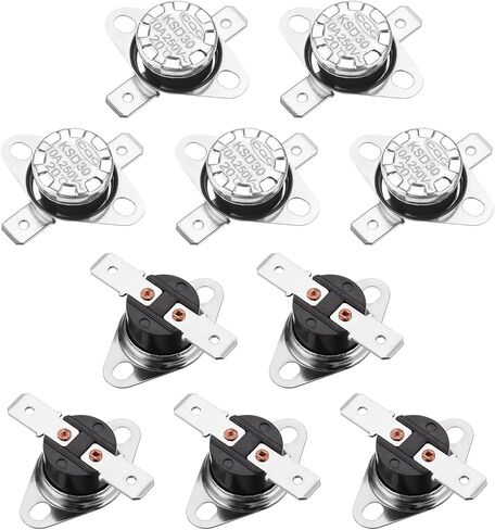 uxcell KSD301 Thermostat 50°C/122°F 10A Normally Closed N.C Adjust Snap Disc Temperature Switch for Microwave,Oven,Coffee Maker 5pcs in Saudi Arabia