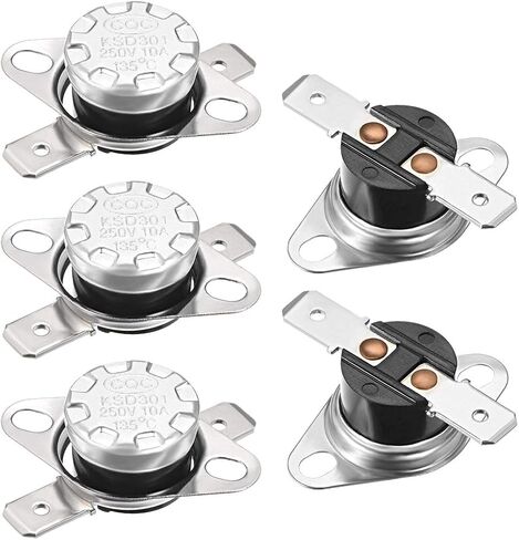uxcell KSD301 Thermostat 50°C/122°F 10A Normally Closed N.C Adjust Snap Disc Temperature Switch for Microwave,Oven,Coffee Maker 5pcs in Saudi Arabia