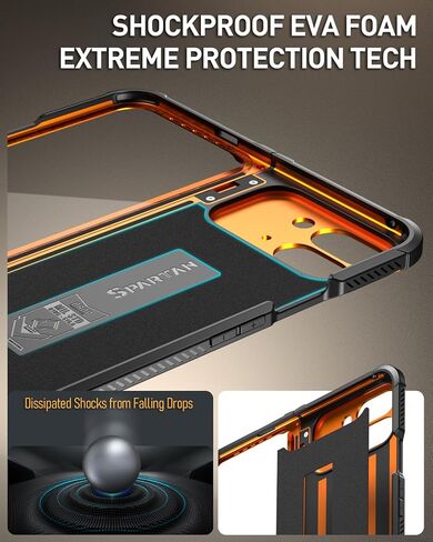 Poetic Spartan Case for Google Pixel 9 Pro Fold 5G, [Hinge Protection][Kickstand][Mil-Grade Protection] Full-Body Shockproof Protective Rugged Cover with Built-in Screen Protector, Metallic Gun Metal in Saudi Arabia
