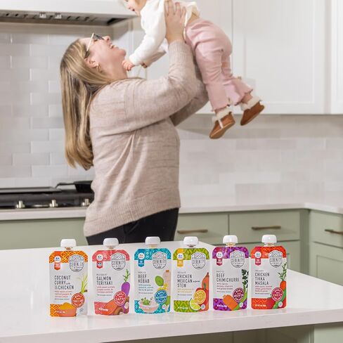 Serenity Kids 7+ Months World Explorers Baby Food Pouches Puree Made With Ethically Sourced Meats & Organic Veggies | 3.5 Ounce BPA-Free Pouch | World Explorers Intro Pack | 6 Count in Saudi Arabia