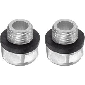 HARFINGTON 2pcs Air Compressor Oil Sight Glass 14 x 1.5mm Male Thread Liquid Level Gauge Aluminum Alloy Hex Head Oil Indicator Window with O-Ring for Air Compressor Gearbox Tanks, Silver