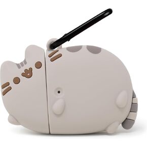 iFace x Pusheen Cute Silicone Protective Cover Designed for AirPods 1/2 Case [Carabiner Clip Included] [Wireless Charging Compatible] - Standing
