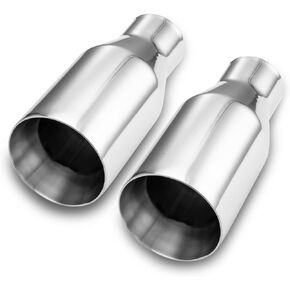 A-KARCK Blue Burnt Exhaust Tip 2.5" Inlet to 4" Outlet, 2.5" Inlet 9" Long Blue Exhaust Tailpipe Tip Double Wall Weld On 2PCS