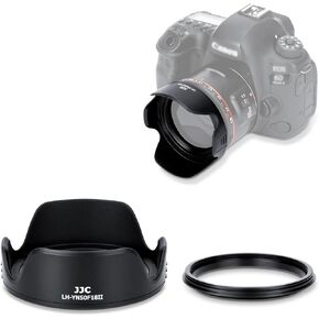 JJC Lens Hood Reversible Lens Shade Cover for Yongnuo YN 50mm F1.8 II Canon EF Lens (Only) Compatible with 58mm Filter or Lens Cap, Provide Lens with Extra Protector