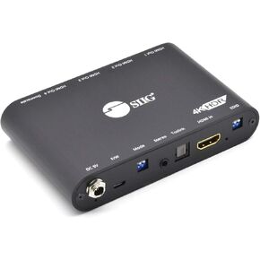 SIIG 1x4 HDMI Splitter with EDID, Audio Extractor to Toslink, HDR to SDR Conversion,Video Downscaling,4K60 HDR,HDCP Bypass,Digital/PCM 7.1 Audio, TAA compliant CE-H26911-S1