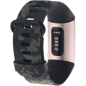 Watch Bands Compatible with Fitbit Charge 4 Fitness Tracker, Replacement Silicone Pattern Bands Quick Fit Straps Soft Wristbands Accessories Straps