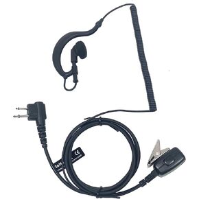 Maximal Power REH2 2-Pin Adjustable C-Shaped Earpiece with Rubber Earhook/Earbud for Motorola Two-Way Radio (Black)