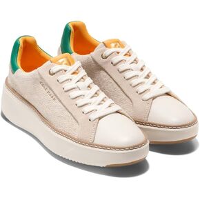 Cole Haan Women's Grandpro TopSpin Sneaker, Natural Canvas/Ivory/Green Jacket, 9.5