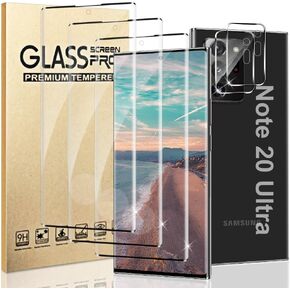 3+2 Pack Galaxy Note 20 Ultra Screen Protector+Camera lens film 9H Hardness Tempered Glass Screen Protector Bubble-Free,Easy Installation,Compatible Fingerprint Unlock,for Samsung Galaxy Note 20 Ultra in Kuwait