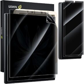 WSKEN for Samsung Galaxy Z Fold 6 Privacy Screen Protector, 28 Degree [Face Unlock] 2 Pack Inside TPU Film + 2 Pack Front 9H Tempered Glass, [Environmental Friendly] No Creases Film for Z Fold 6 5G