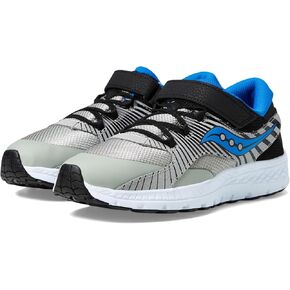 Saucony Velocer A/C (Little Kid/Big Kid) Grey/Black/Blue 7 Big Kid M
