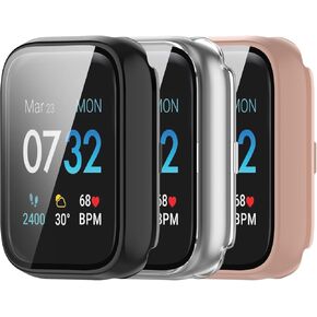 Case Compatible with iTouch Air 3 Frame PC Protective Cover with Tempered Glass Film for iTouch Air 3 44MM Smartwatch Screen Protectors Accessories (6Colors)