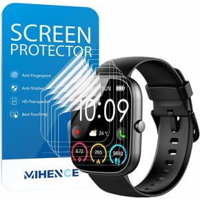 Screen Protector Compatible for QCOQ/Uaue 1.91'' Smart Watch T60, HD Full Coverage TPU Protective Film for T60 1.91"" Smartwatch (6PCS), transparent