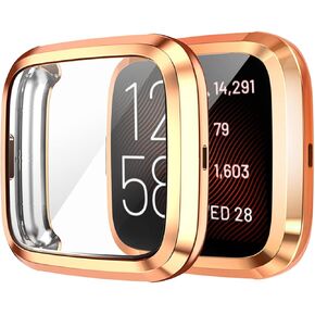 Screen Protector Case Compatible with Fitbit Versa 2, Full Coverage Soft TPU Case Protective Screen Cover Bumper Frame Accessories for Fitbit Versa 2 Smartwatch (Purple)