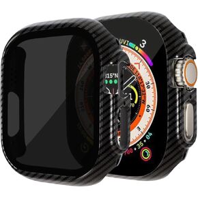 2 Pack for Apple Watch Series SE 6/5/4 40mm Privacy Screen Protector Case,Hard PC, Scratchproof,[Anti-Peeping] 9H Tempered Glass Protective Cover for iWatch SE 6/5/4, Black