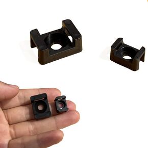 2 Size Cable Tie Saddle Base for Securing Cables Wires Cords, Cable Tie Mount For Wire Management both in 50 Pieces, glUGAR-S203N