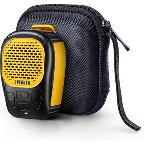 Wearable Outdoor Speaker, Clip-On Wireless Jobsite Pro Water-Resistant Portable Speaker Magnetic, Built-in Mic for Hands-Free Music/Calls, Outdoor Speaker