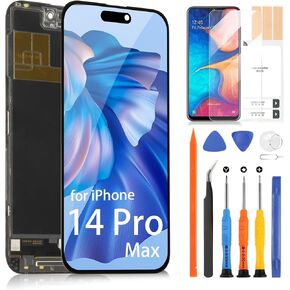 Screen Replacement for iPhone 14 Pro Max LCD Display Digitizer for iPhone A2894,A2651,A2893,A2895 Screen Touch Full Assembly with Repair Tools(Black,6.7 inch)